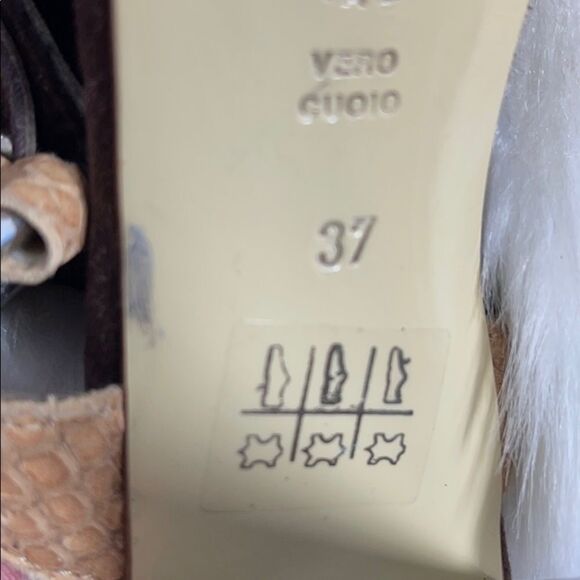 Giancarlo Paoli Suede/Snakeskin Heels Sz 37/6.5 - Picture 6 of 7